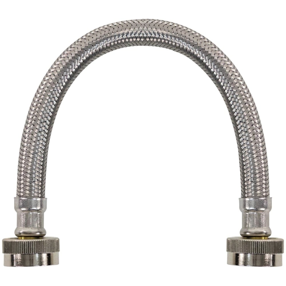 Certified Appliance Accessories Braided Stainless Steel Water-Inlet Hose, Female to Female - 12in - Silver, Stainless Steel - WI12SSFF MPN:WI12SSFF