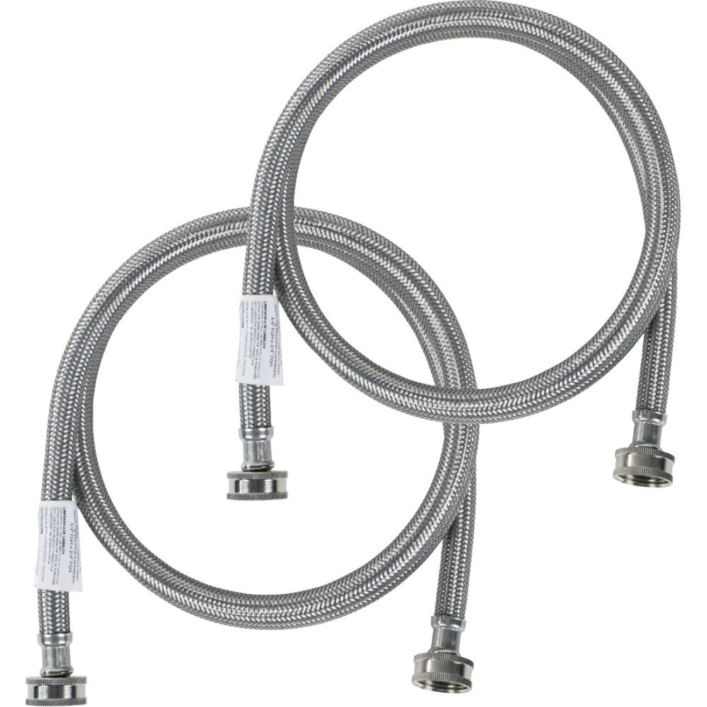 Certified Appliance Accessories Braided Stainless Steel Washing Machine Hoses, 4', Silver, Set Of 2 Hoses MPN:WM48SS2PK