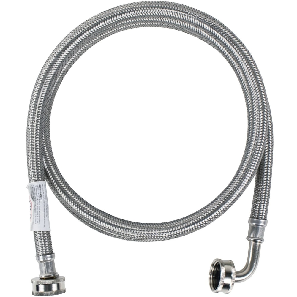 Certified Appliance Accessories Braided Stainless Steel Washing Machine Hose with Elbow - 48in - Silver, Stainless Steel - WM48SSL MPN:WM48SSL