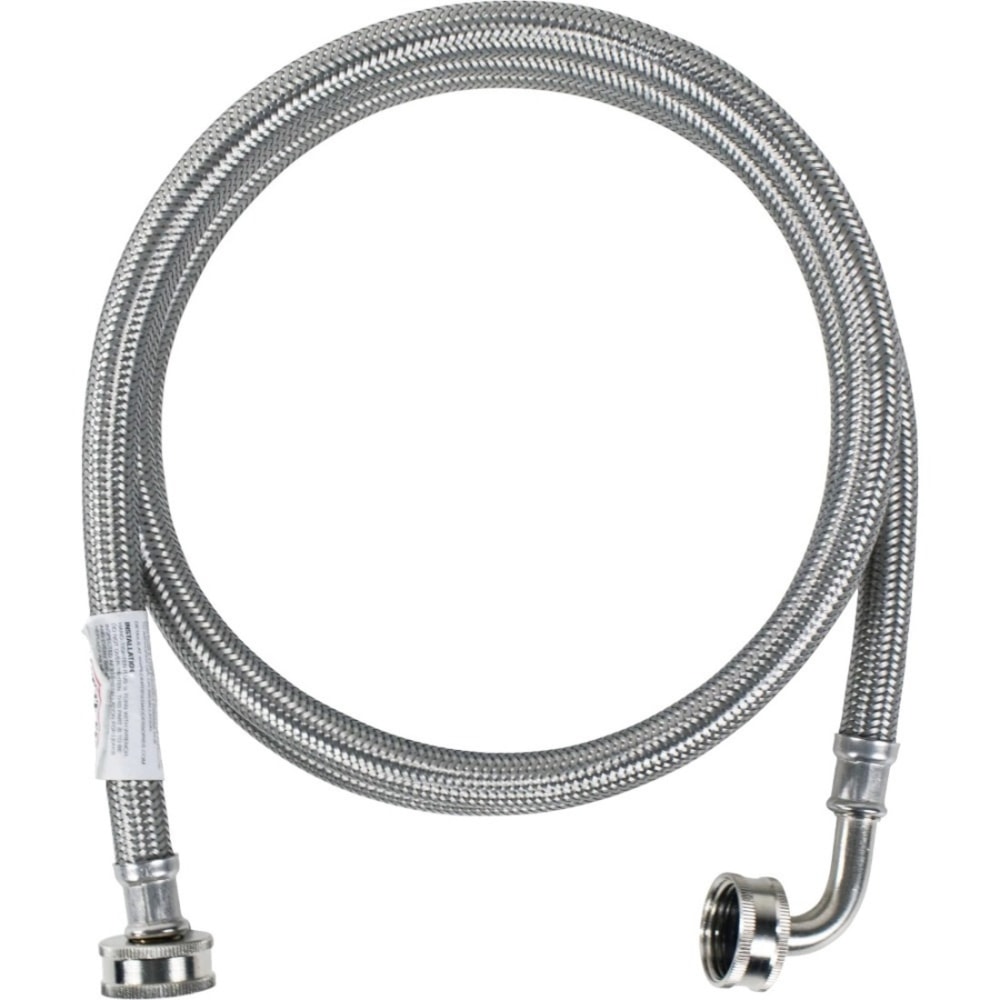 Certified Appliance Accessories Braided Stainless Steel Washing Machine Hose with Elbow - 72in - Silver, Stainless Steel - WM72SSL MPN:WM72SSL