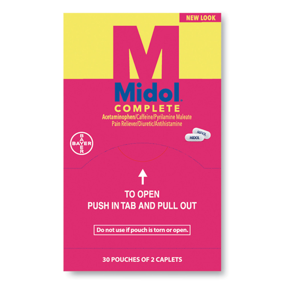Midol Complete Menstrual Caplets, Two-Pack, 30 Packs/Box MPN:01841