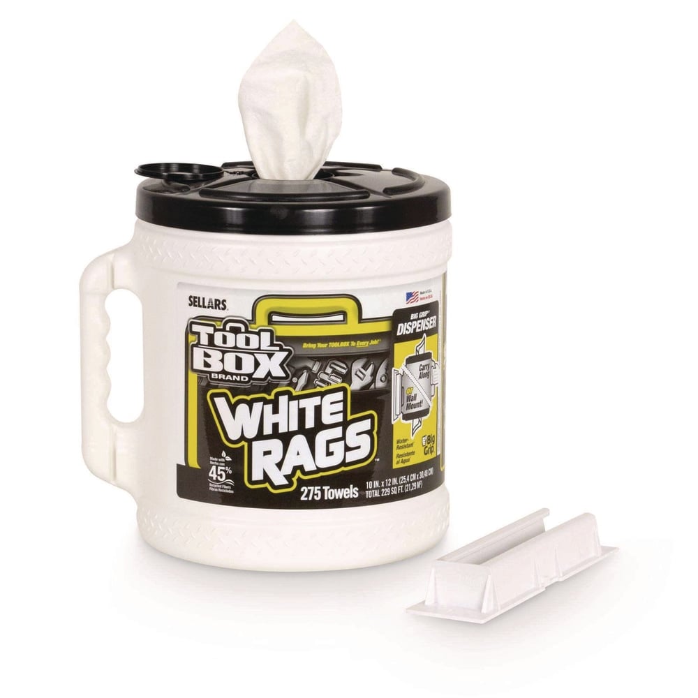 TOOLBOX Z300 Wipers Big Grip Dispenser, 1-Ply, 10 x 12, White, 275 per Carton, 2 Cartons MPN:660708204201