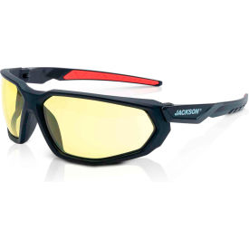 Jackson Safety® F Series HyperGuard Safety Glasses Amber Anti-Fog Lens Black Frame 45103