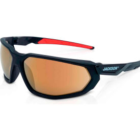 Jackson Safety® F Series HyperGuard Safety Glasses Gold/Mirror Lens Black Frame 45105