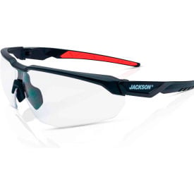 Jackson Safety® H Series HyperGuard Safety Glasses Clear Anti-Fog Lens Black Frame 45001 - Pkg Qty 12