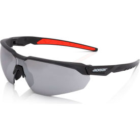 Jackson Safety® H Series HyperGuard Safety Glasses Smoke Mirror Lens Red/Black Frame 45006