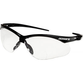 Jackson Safety® Safety Reading Glasses Hardcoat Clear Lens Black Frame 50040 - Pkg Qty 12