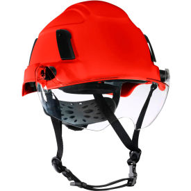 Jackson Safety® XS2-550 Type 2+ Safety Helmet with Flip-Up Visor 6-Pt. Ratchet Suspension Red 22157