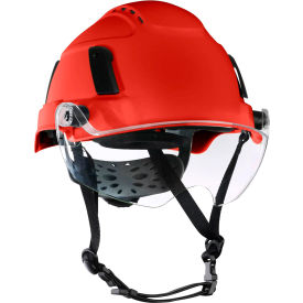Jackson Safety® XS2-550V Type 2+ Vented Safety Helmet with Flip-Up Visor 6-Pt. Suspension Red 22177