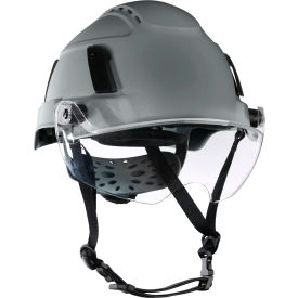Jackson Safety® XS2-550V Type 2+ Vented Safety Helmet w/ Flip-Up Visor 6-Pt. Suspension Gray 22178