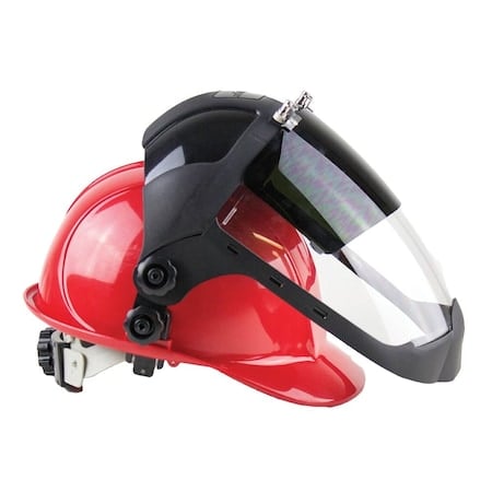 DP4 Series Face Shield, Chin Guard, Universal Adapter, Polycarbonate, Clear, Anti-Fog, Flip-up Shade 6 IR Visor MPN:S32262