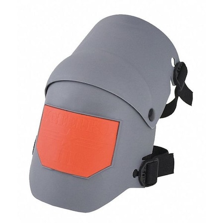 KneePro Ultra Flex III Knee Pads, Hard Shell, Hinged, Non-Marking Grip Strip, Gray/Orange, 1 Pair MPN:S96110