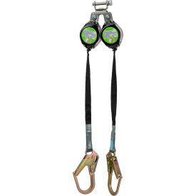 PeakWorks® Leading Edge Self Retracting Lifeline Twin Leg Ladder Hooks 7-1/2'L V84552177-5LE