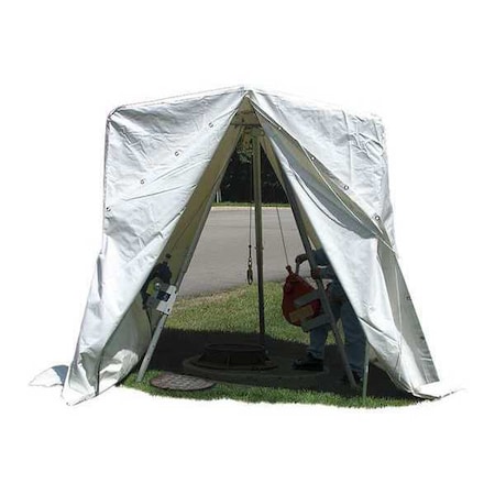 Welding Space Tent, Vinyl Laminated Polyester, 6 ft W., 7 ft 3 in H., 17 oz/sq yd, With Grommet MPN:S97260
