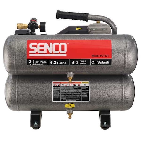 Twin Tank Air Compressor, 4.3 gal., 2 HP MPN:PC1131