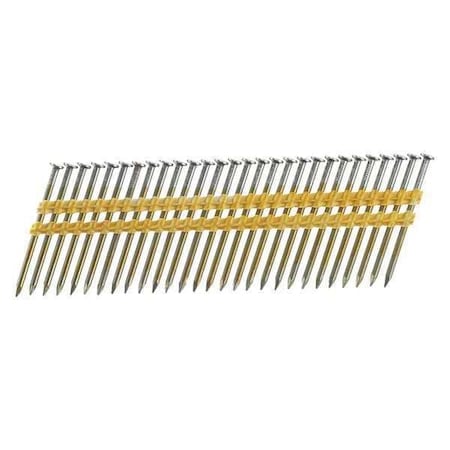 Collated Framing Nail, 2-1/2 in L, 10.3 ga, Bright, Flat Head, 20 Degrees, 4000 PK MPN:KD25APBSN