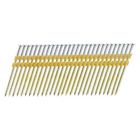 Collated Framing Nail, 3-1/4 in L, 10.3 ga, Bright, Flat Head, 20 Degrees, 4000 PK MPN:KD28APBSN