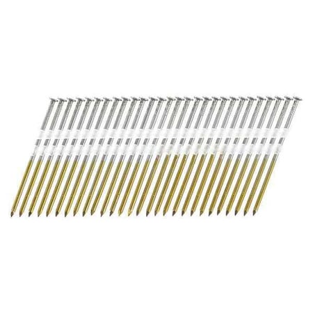 Collated Framing Nail, 3-1/2 in L, 10.3 ga, Bright, Flat Head, 20 Degrees, 4000 PK MPN:KD29APBSN
