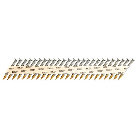 Collated Metal Connector Nail, 1-1/2 in L, Bright, Flat Head, 34 Degrees, 2000 PK MPN:M002263