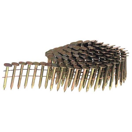 Collated Framing Nail, 1-1/4 in L, 11 ga, Galvanized, Flat Head, 15 Degrees, 7200 PK MPN:M003104