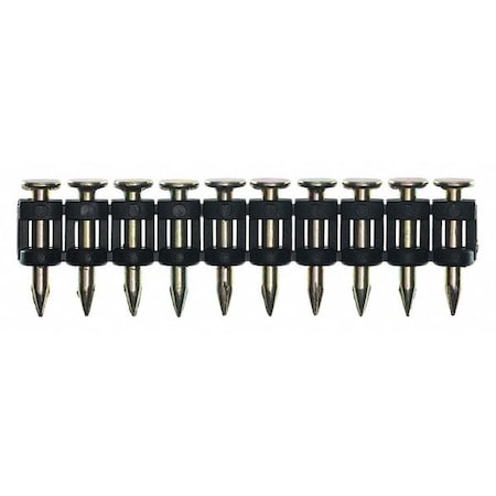 Collated Concrete Nail, 3/4 in L, 12 ga, Zinc Galvanized, Flat Head, Straight, 1000 PK MPN:W3075YXC