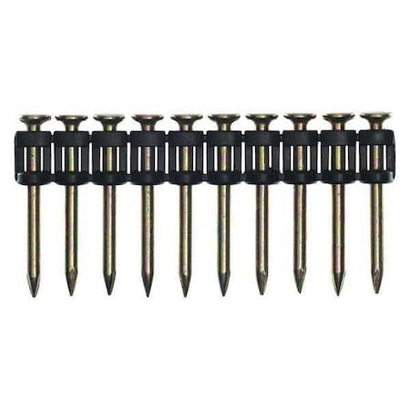 Collated Concrete Nail, 1-1/4 in L, 23 ga, Zinc Galvanized, Flat Head, Straight, 1000 PK MPN:W3125YXC