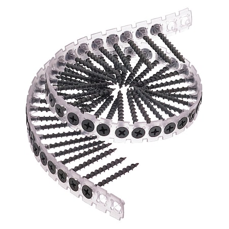 Drywall Screw, No 6 x 1-5/8 in, Steel, Flat Head Phillips Drive, 1000 PK MPN:06A162W