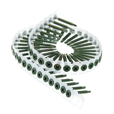 Drywall Screw, No 6 x 1-1/4 in, Steel, Flat Head Phillips Drive, 1000 PK MPN:06C125WK