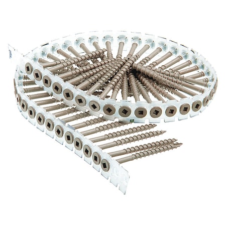 Deck Screw, #8 x 2-13/16 in, Steel, Flat Head, Square Drive, 800 PK MPN:08D300W