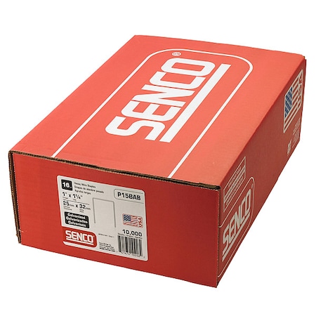 Heavy Duty Staples, 16 ga, Standard Crown, 1-1/4 in Leg L, Steel, 10000 PK MPN:P15BAB
