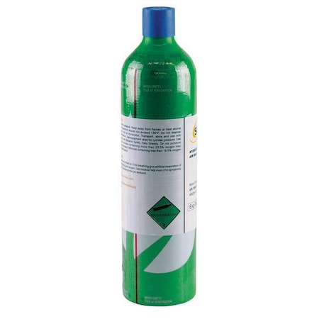Calibration Gas, Hydrogen Sulfide, 58 L, 5/8 in-18 UNF Threaded Collar Connection, +/-5% Accuracy MPN:315-120001