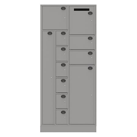 36 in. Evidence Locker, Gray, 12 Compartments, Secure Storage MPN:12AA-NPT