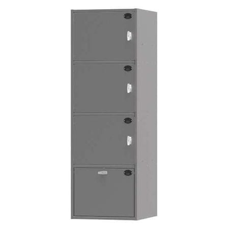 Duty Bag Locker, 24 in W, 36 in D, 72 in H, (1) Wide, (4) Tier, Gray MPN:DLK24367213KNAA