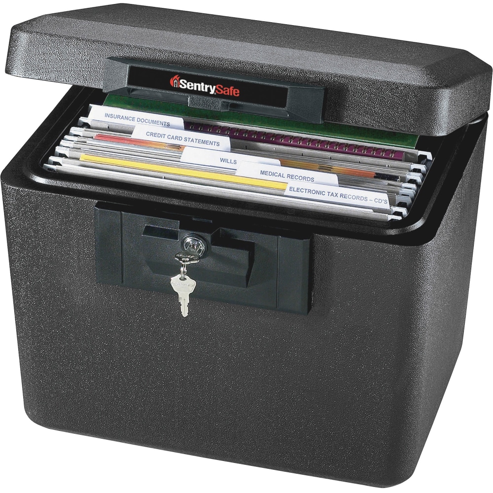 Sentry Safe Security Fire File - Key Lock - Fire Resistant - Overall Size 13.6in Height x 15.3in Width x 12.1in Depth - Black - Steel MPN:1170