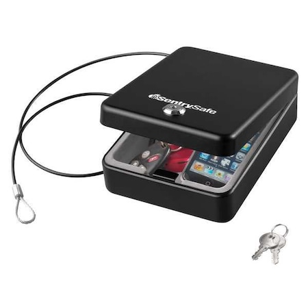 Compact Safe, 0.05 cu ft, 2 lb, Privacy Key Lock No Rated MPN:P005K