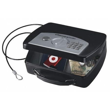 Compact Safe, 0.08 cu ft, 3 lb, Electronic with Delay Mode, Override Key Lock No Rated MPN:P008E