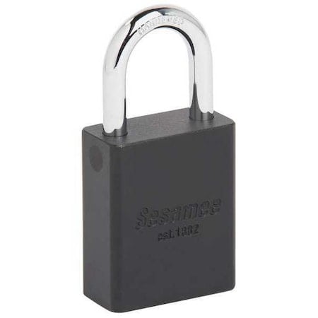 Alum Safety Lockout Padlock, KA, Black, Keyed Alike, Aluminum, Black, 1