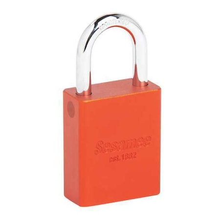Alum Safety Lockout Padlock, KA, Orange, Keyed Alike, Aluminum, Orange, 1