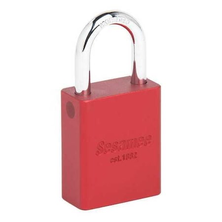 Alum Safety Lockout Padlock, KD, Red, Keyed Different, Aluminum, Red, 1