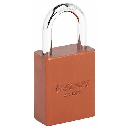 Alum Safety Lockout Padlock, KD, Brown, Keyed Different, Aluminum, Brown, 1