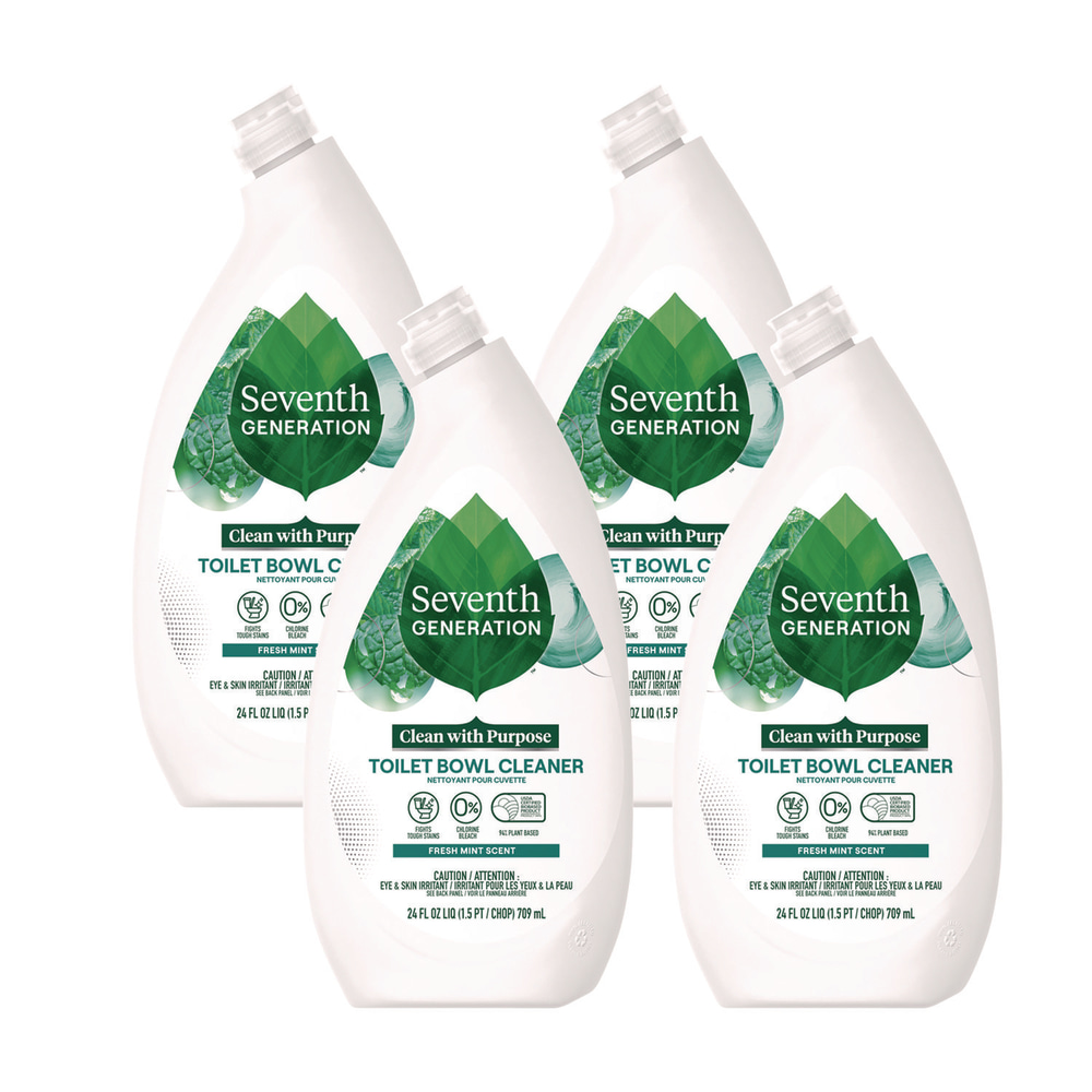 Seventh Generation Toilet Bowl Cleaner, Fresh Mint Scent, 24 oz Bottle, 4/Carton MPN:10732913451668