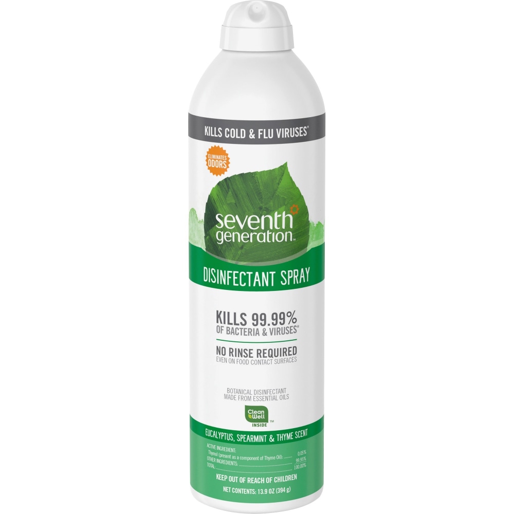 Seventh Generation Disinfectant Spray - For Day Care - 13.9 fl oz (0.4 quart) - Eucalyptus Spearmint & Thyme Scent - 22981CT MPN:22981CT