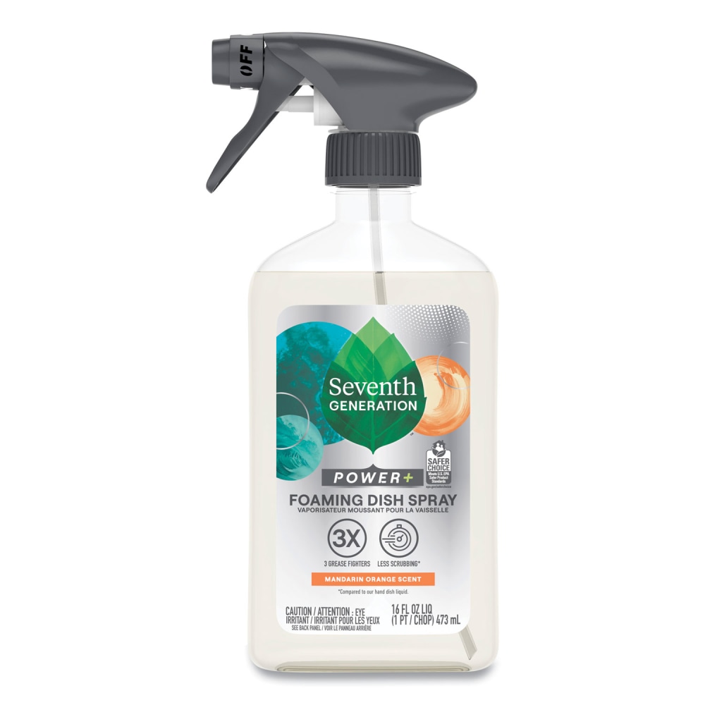 Seventh Generation Foaming Dish Spray, Mandarin Orange Scent, 16 oz Bottle, 6/Carton MPN:10732913451699