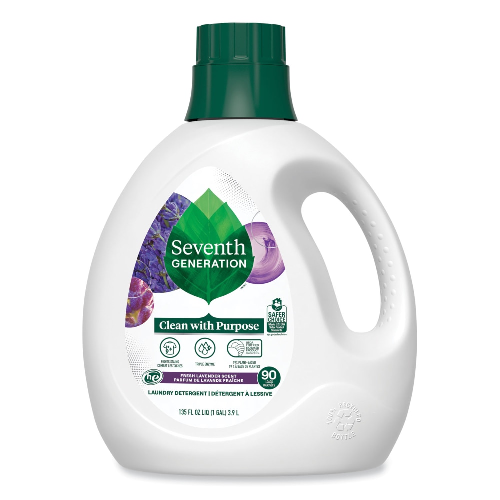 Seventh Generation Natural Liquid Laundry Detergent, Fresh Lavender, 135 oz Bottle, 4/Carton MPN:10732913450647