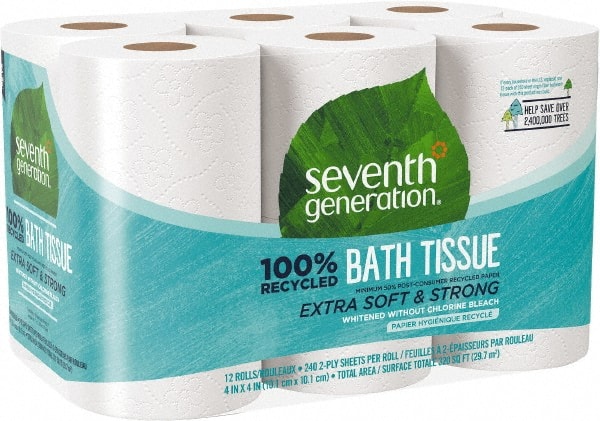 Bathroom Tissue: Standard Roll, Recycled Fiber, 2-Ply, White MPN:SEV13733CT