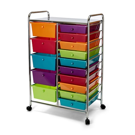 Utility Storage Organizer Cart, 15 Drawer MPN:WEB908