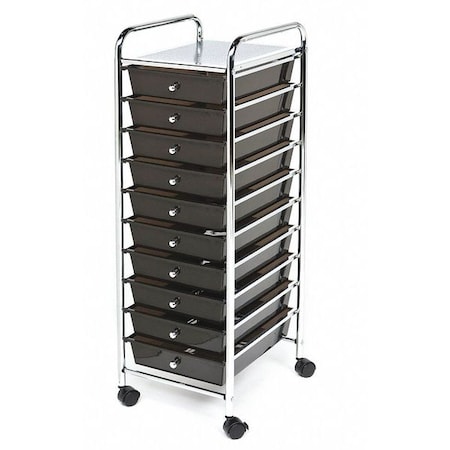 Organizer Cart, 10-Drawer, Black MPN:SHE16218KB