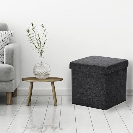 Ottoman, Foldable Storage, Charcoal Gray MPN:WEB256