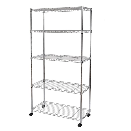Wire Shelving with Wheels, 5 Tier MPN:WEB930