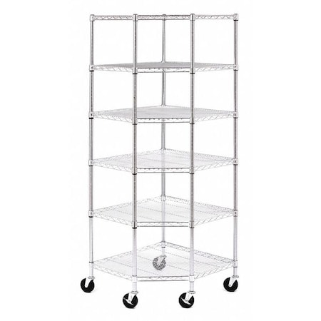 Shelving Unit, Chrome Plated, 14-1/2
